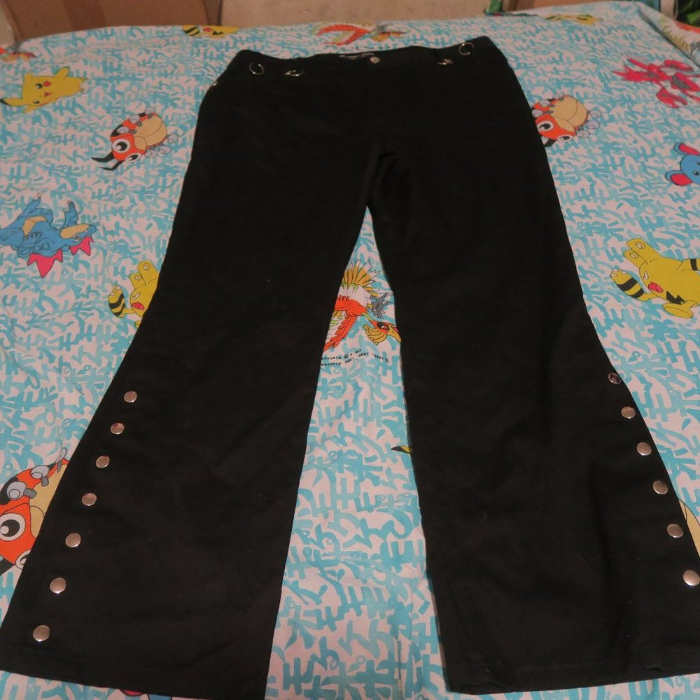 Fanplusfriend Garden Ring Stud Pants Black Size Medium 36x31 Bondage Goth Punk